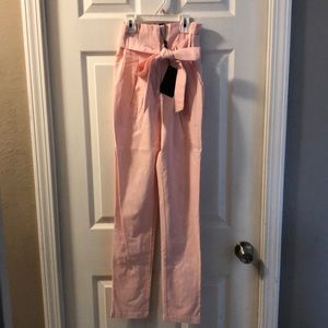 Baby pink high wasted bow pants
